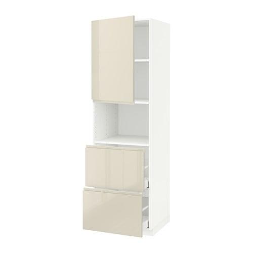 МЕТОД / МАКСИМЕРА Высокий шкаф д/СВЧ/дверца/2ящика - белый, Воксторп глянцевый светло-бежевый, 60x60x200 см МЕТОД / МАКСИМЕРА Высокий шкаф д/СВЧ/дверца/2ящика - белый, Воксторп глянцевый светло-бежевый, 60x60x200 см