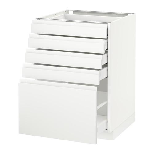 МЕТОД / МАКСИМЕРА Напольный шкаф с 5 ящиками - белый, Воксторп белый, 60x60 см