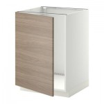 МЕТОД Напольный шкаф для раковины - Брокхульт под грецкий орех светло-серый, белый