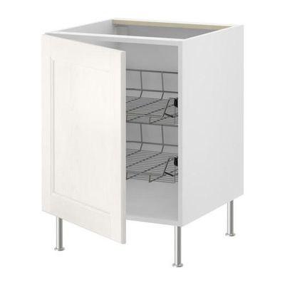 ФАКТУМ Напольный шкаф с проволочн ящиками - Рамшё белый, 60 см ФАКТУМ Напольный шкаф с проволочн ящиками - Рамшё белый, 60 см