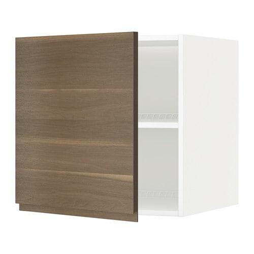 МЕТОД Верх шкаф на холодильн/морозильн - белый, Воксторп под грецкий орех, 60x60 см