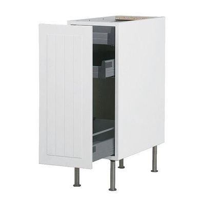 ФАКТУМ Напольный шкаф с выдвижной секцией - Стот белый с оттенком, 30 см ФАКТУМ Напольный шкаф с выдвижной секцией - Стот белый с оттенком, 30 см