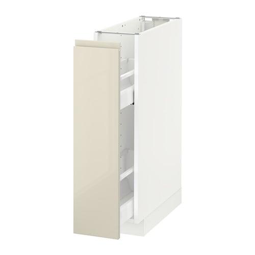 МЕТОД Напол шкаф/выдв внутр элем - белый, Воксторп глянцевый светло-бежевый