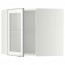 МЕТОД Углов навесн шк с полками/сткл дв - белый, Ютис матовое стекло/алюминий, 68x60 см