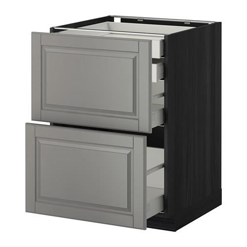 МЕТОД / МАКСИМЕРА Напл шк 2 фрнт/2низ/1срд/1 выс ящ - под дерево черный, Будбин серый, 60x60 см МЕТОД / МАКСИМЕРА Напл шк 2 фрнт/2низ/1срд/1 выс ящ - под дерево черный, Будбин серый, 60x60 см