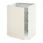 МЕТОД Напольный шкаф с проволочн ящиками - белый, Хитарп белый с оттенком, 60x60 см