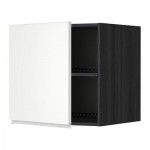 МЕТОД Верх шкаф на холодильн/морозильн - 60x60 см, Нодста белый/алюминий, под дерево черный