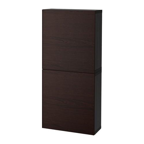 БЕСТО Навесной шкаф с 2 дверями - черно-коричневый/Инвикен черно-коричневый