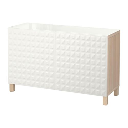 БЕСТО Комбинация для хранения с дверцами - под беленый дуб/Дьюпвикен белый БЕСТО Комбинация для хранения с дверцами - под беленый дуб/Дьюпвикен белый