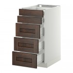 МЕТОД / ФОРВАРА Нплн шк 5фрнт/2нзк/3срд ящ - белый, Эдсерум под дерево коричневый, 40x60 см МЕТОД / ФОРВАРА Нплн шк 5фрнт/2нзк/3срд ящ - белый, Эдсерум под дерево коричневый, 40x60 см
