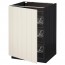 МЕТОД Напольный шкаф с проволочн ящиками - под дерево черный, Хитарп белый с оттенком, 60x60 см