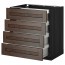 МЕТОД / ФОРВАРА Напольн шкаф 4 фронт панели/4 ящика - под дерево черный, Эдсерум под дерево коричневый, 80x60 см