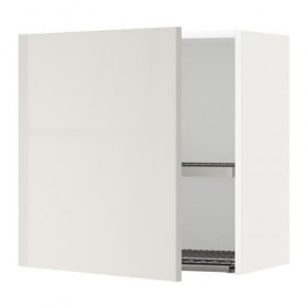 МЕТОД Шкаф навесной с сушкой - белый, Рингульт глянцевый светло-серый, 60x60 см