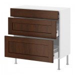 ФАКТУМ Напольный шкаф с 3 ящиками - Роккхаммар коричневый, 80x37 см ФАКТУМ Напольный шкаф с 3 ящиками - Роккхаммар коричневый, 80x37 см