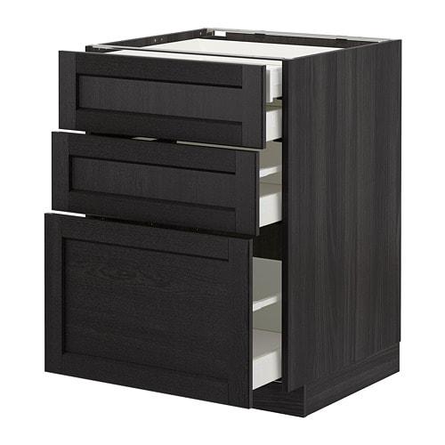 МЕТОД / МАКСИМЕРА Нплн шк 3 фрнт/2нзк/1срд/1вс ящ - под дерево черный, Лерх черная морилка, 60x60 см МЕТОД / МАКСИМЕРА Нплн шк 3 фрнт/2нзк/1срд/1вс ящ - под дерево черный, Лерх черная морилка, 60x60 см