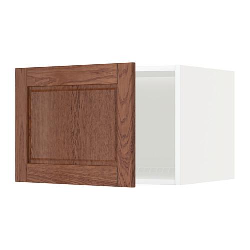 МЕТОД Верх шкаф на холодильн/морозильн - белый, Филипстад коричневый, 60x40 см