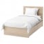МАЛЬМ Каркас кровати+2 кроватных ящика - Лурой, дубовый шпон, беленый