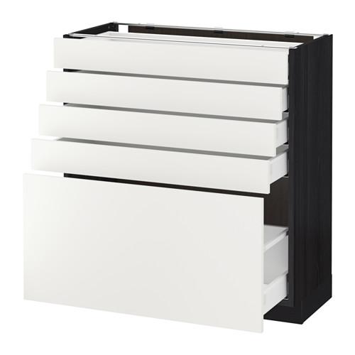 МЕТОД / МАКСИМЕРА Напольный шкаф с 5 ящиками - под дерево черный, Хэггеби белый, 80x37 см МЕТОД / МАКСИМЕРА Напольный шкаф с 5 ящиками - под дерево черный, Хэггеби белый, 80x37 см
