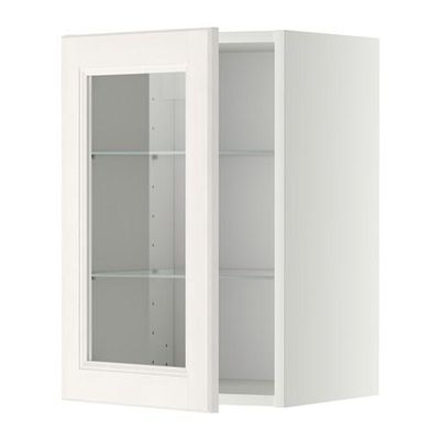 МЕТОД Навесной шкаф с полками/стекл дв - 40x60 см, Лаксарби белый, белый МЕТОД Навесной шкаф с полками/стекл дв - 40x60 см, Лаксарби белый, белый