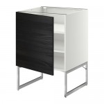 МЕТОД Напольный шкаф с полками - белый, Тингсрид под дерево черный, 60x60x60 см