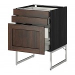 МЕТОД / МАКСИМЕРА Напольн шкаф 3фронт пнл/2низ/2ср ящ - под дерево черный, Эдсерум под дерево коричневый, 60x60x60 см МЕТОД / МАКСИМЕРА Напольн шкаф 3фронт пнл/2низ/2ср ящ - под дерево черный, Эдсерум под дерево коричневый, 60x60x60 см