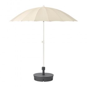 SAMSÖ зонт от солнца с опорой бежевый/Гритэ темно-серый