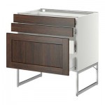 МЕТОД / ФОРВАРА Напольн шкаф 3фронт пнл/2низ/2ср ящ - 80x60x60 см, Эдсерум под дерево коричневый, белый МЕТОД / ФОРВАРА Напольн шкаф 3фронт пнл/2низ/2ср ящ - 80x60x60 см, Эдсерум под дерево коричневый, белый