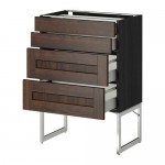 МЕТОД / МАКСИМЕРА Нплн шк 4 фронт/2 низк/2средн ящ - под дерево черный, Эдсерум под дерево коричневый, 60x37x60 см