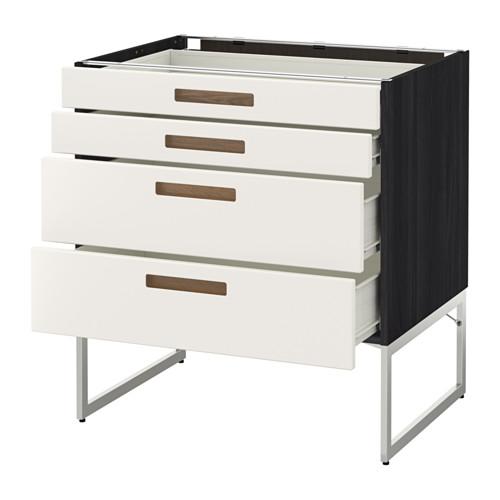 МЕТОД / ФОРВАРА Нплн шк 4 фронт/2 низк/2средн ящ - 80x60x60 см, Мэрста белый, под дерево черный МЕТОД / ФОРВАРА Нплн шк 4 фронт/2 низк/2средн ящ - 80x60x60 см, Мэрста белый, под дерево черный