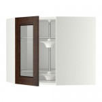 МЕТОД Углов навесн шк с врщ скц/сткл дв - белый, Эдсерум под дерево коричневый, 68x60 см МЕТОД Углов навесн шк с врщ скц/сткл дв - белый, Эдсерум под дерево коричневый, 68x60 см