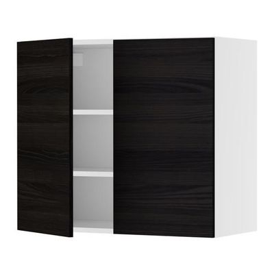 ФАКТУМ Навесной шкаф с 2 дверями - Гношё черный, 60x70 см