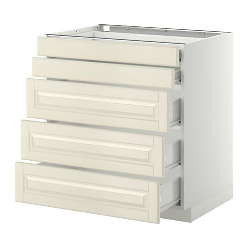 МЕТОД / ФОРВАРА Нплн шк 5фрнт/2нзк/3срд ящ - белый, Будбин белый с оттенком, 80x60 см