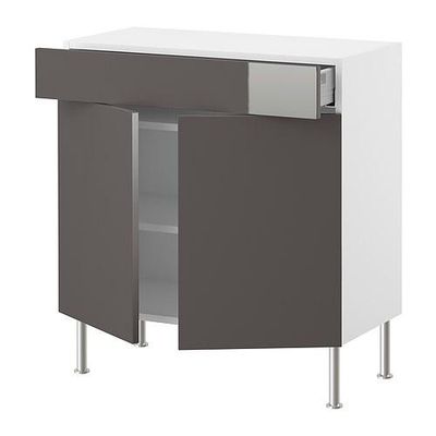 ФАКТУМ Напол шкаф/полки/ящик/2двери - Абстракт серый, 80x37 см ФАКТУМ Напол шкаф/полки/ящик/2двери - Абстракт серый, 80x37 см