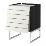МЕТОД / МАКСИМЕРА Напольн шкаф 6фронт пнл/6 низ ящ - под дерево черный, Хэггеби белый, 60x60x60 см МЕТОД / МАКСИМЕРА Напольн шкаф 6фронт пнл/6 низ ящ - под дерево черный, Хэггеби белый, 60x60x60 см