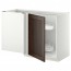 МЕТОД Угловой напол шкаф с выдвижн секц - белый, Эдсерум под дерево коричневый
