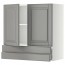 МЕТОД / МАКСИМЕРА Навесной шкаф/2дверцы/2ящика - белый, Будбин серый, 80x80 см