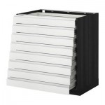 МЕТОД / ФОРВАРА Наполн шкаф 8 фронт/8 низк ящиков - 80x60 см, Нодста белый/алюминий, под дерево черный МЕТОД / ФОРВАРА Наполн шкаф 8 фронт/8 низк ящиков - 80x60 см, Нодста белый/алюминий, под дерево черный