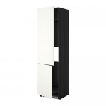 МЕТОД Высокий шкаф д/холод/мороз/2дверцы - под дерево черный, Хэггеби белый