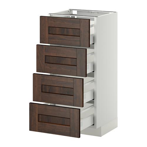 МЕТОД / МАКСИМЕРА Напольн шкаф 4 фронт панели/4 ящика - белый, Эдсерум под дерево коричневый, 40x37 см МЕТОД / МАКСИМЕРА Напольн шкаф 4 фронт панели/4 ящика - белый, Эдсерум под дерево коричневый, 40x37 см