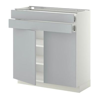 МЕТОД / ФОРВАРА Напольный шкаф/2дверцы/2ящика - Веддинге серый, белый