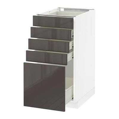 МЕТОД / ФОРВАРА Напольный шкаф с 5 ящиками - 40x60 см, Рингульт глянцевый серый, белый МЕТОД / ФОРВАРА Напольный шкаф с 5 ящиками - 40x60 см, Рингульт глянцевый серый, белый