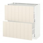 МЕТОД / МАКСИМЕРА Напольный шкаф с 2 ящиками - белый, Хитарп белый с оттенком, 80x37 см