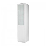 ПАКС Гардероб с 1 дверью - Пакс Биркеланд матовое стекло/белый, белый, 50x60x236 см, плавно закрывающиеся петли