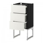 МЕТОД / ФОРВАРА Нплн шк 3 фрнт/3 средн ящика - 40x37x60 см, Хэггеби белый, под дерево черный МЕТОД / ФОРВАРА Нплн шк 3 фрнт/3 средн ящика - 40x37x60 см, Хэггеби белый, под дерево черный