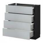 МЕТОД / ФОРВАРА Напольн шкаф 4 фронт панели/4 ящика - 80x37 см, Веддинге серый, под дерево черный МЕТОД / ФОРВАРА Напольн шкаф 4 фронт панели/4 ящика - 80x37 см, Веддинге серый, под дерево черный