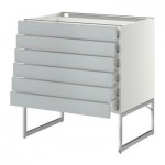 МЕТОД / ФОРВАРА Напольн шкаф 6фронт пнл/6 низ ящ - 80x60x60 см, Веддинге серый, белый