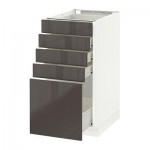 МЕТОД / ФОРВАРА Напольный шкаф с 5 ящиками - 40x60 см, Рингульт глянцевый серый, белый МЕТОД / ФОРВАРА Напольный шкаф с 5 ящиками - 40x60 см, Рингульт глянцевый серый, белый