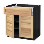 МЕТОД / МАКСИМЕРА Напольный шкаф+ящик/2дверцы - под дерево черный, Торхэмн естественный ясень, 80x60 см МЕТОД / МАКСИМЕРА Напольный шкаф+ящик/2дверцы - под дерево черный, Торхэмн естественный ясень, 80x60 см