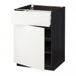 МЕТОД / МАКСИМЕРА Напольный шкаф с ящиком/дверью - под дерево черный, Хэггеби белый, 60x60 см МЕТОД / МАКСИМЕРА Напольный шкаф с ящиком/дверью - под дерево черный, Хэггеби белый, 60x60 см