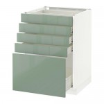 МЕТОД / ФОРВАРА Напольный шкаф с 5 ящиками - белый, Калларп глянцевый светло-зеленый, 60x60 см МЕТОД / ФОРВАРА Напольный шкаф с 5 ящиками - белый, Калларп глянцевый светло-зеленый, 60x60 см
